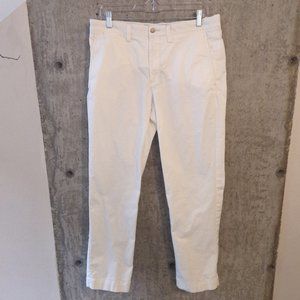 Polo Ralph Lauren Mens 34x29 White Chino Pants Stretch Straight (Tag size 32x30)